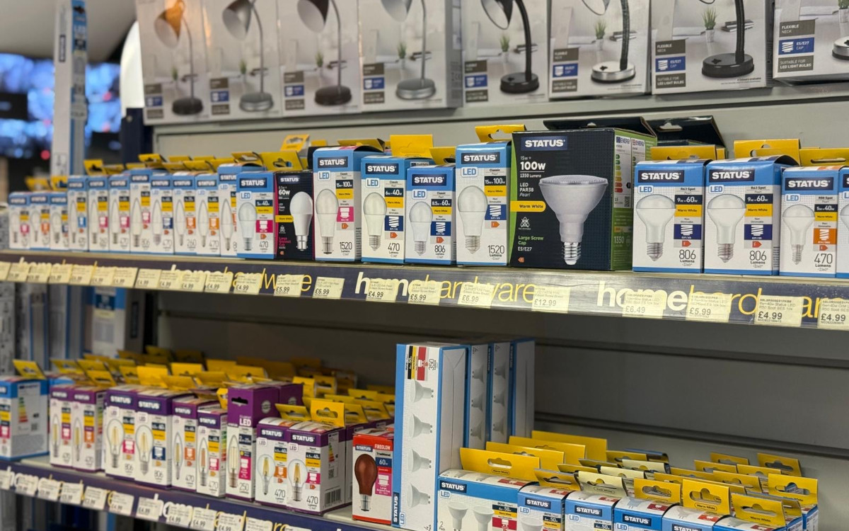 Electrical supplies on a shelf